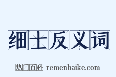 细士反义词是什么意思的图片